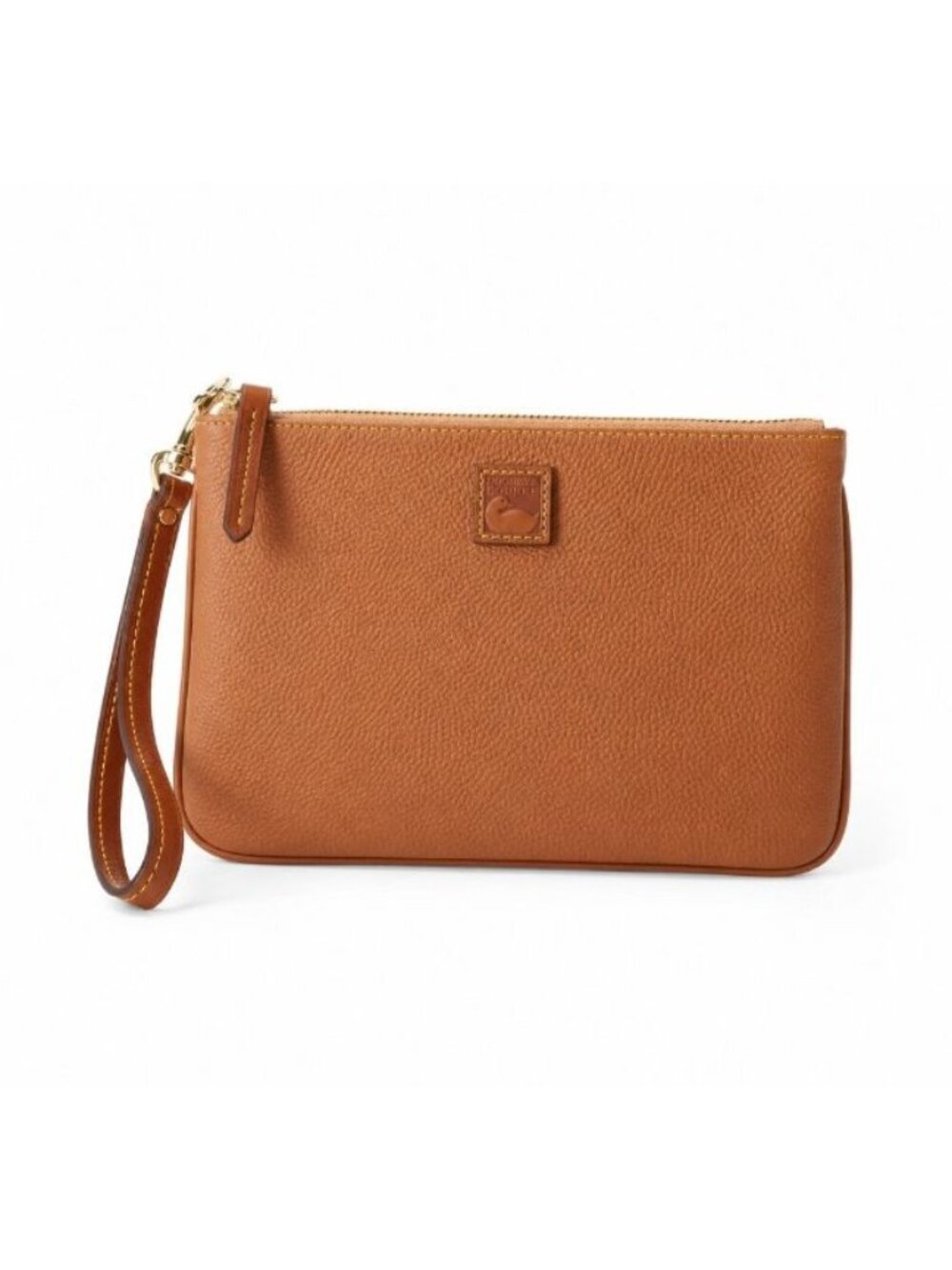 Dooney & Bourke Pebble Grain Large Wristlet Caramel Leather NWT Clutch